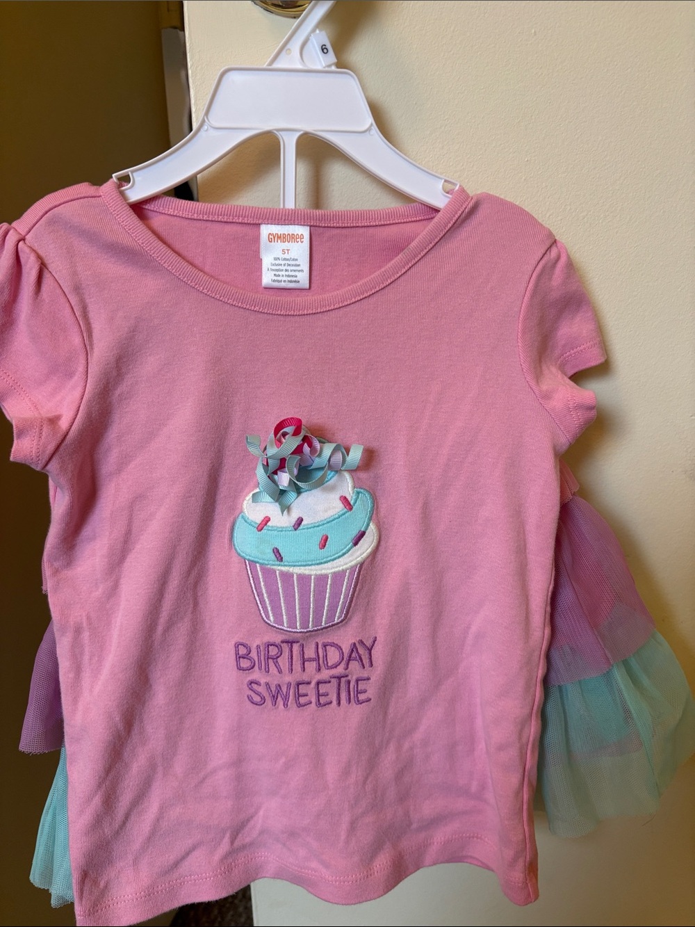 Gymboree Pink Birthday Sweetie Cupcake Short Sleeve Tee and Matching Tutu Skirt